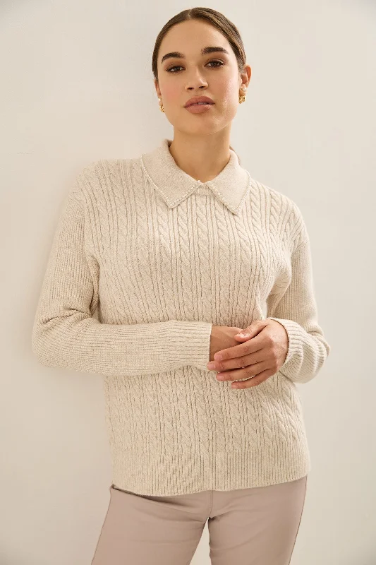 Cable-Knit Sweater Anti-Pilling Anti-Shrink Durable