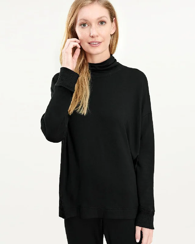 Supersoft Moonstone Mock Neck Pullover Open Neck Pullover