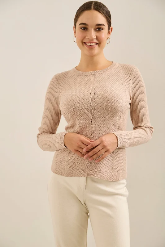 Metallic Effect Long Sleeve Ribbed Sweater Boat Neck Shawl Collar Notched Collar