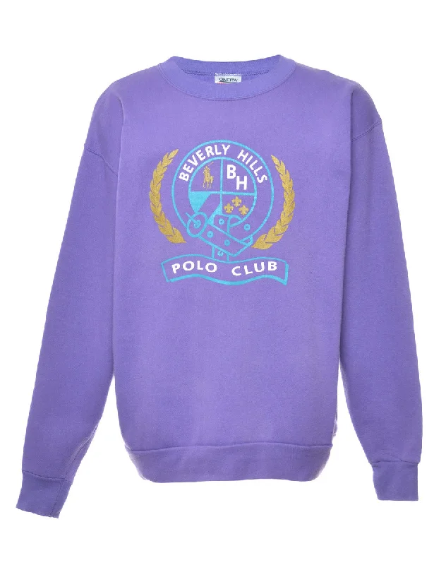 Beverly Hills Purple Printed Sweatshirt - XL