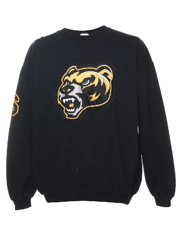 Black & Yellow Bear Design Sweatshirt - L