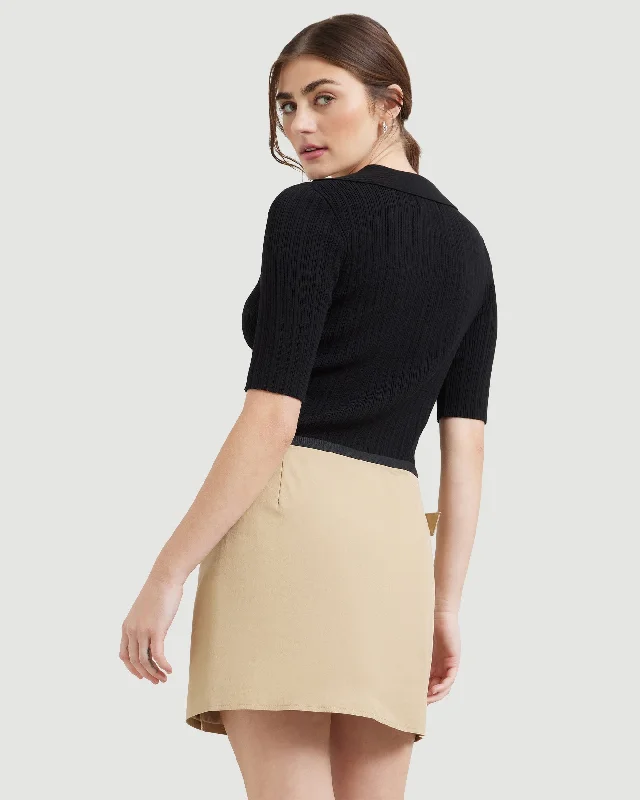 Hunter Collared Short-Sleeve Sweater