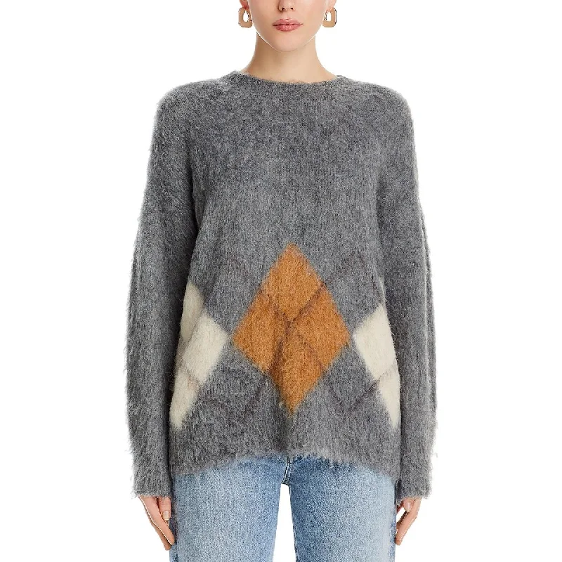 Madewell Womens Marilyn Argyle Wool Pullover Sweater