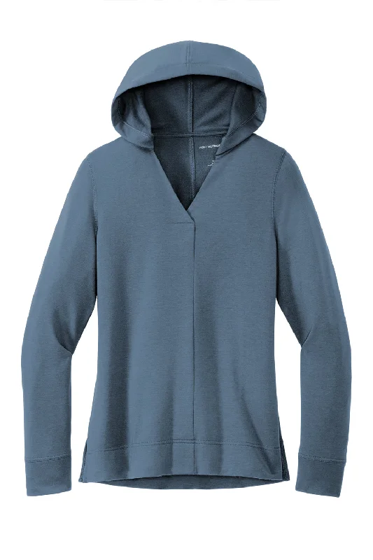 Port Authority Womens Microterry Snag Resistant Hooded Sweatshirt Hoodie - Dusk Blue