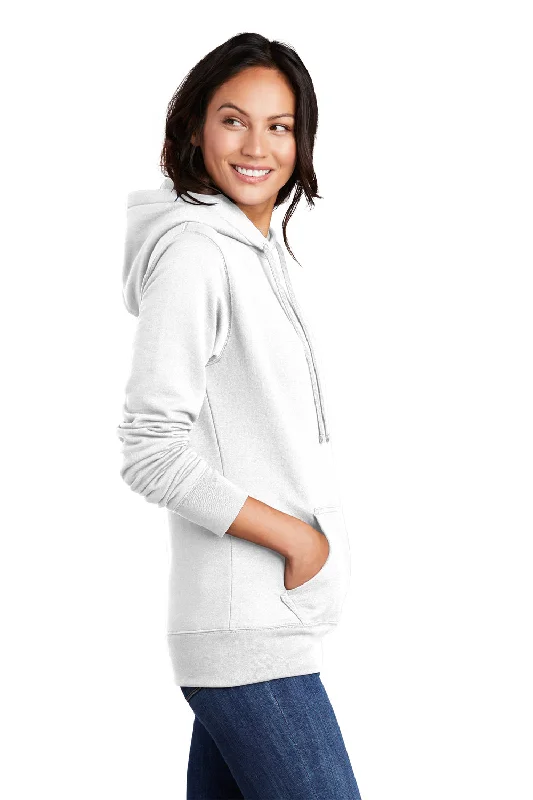 Port & Company Womens Core Fleece Hooded Sweatshirt Hoodie - White