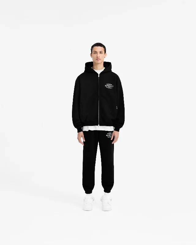 Represent Owners Club Stamp Zip Up Hoodie - Jet Black