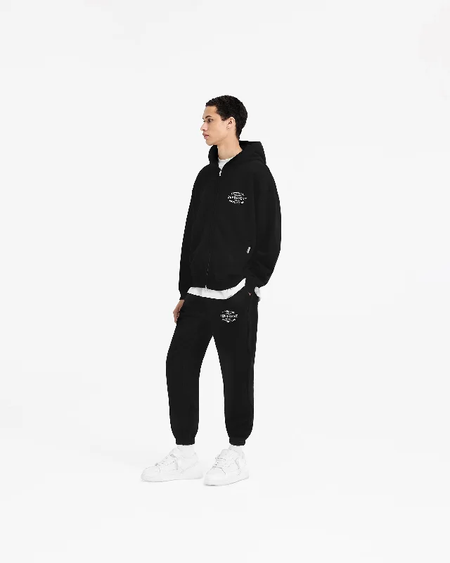 Represent Owners Club Stamp Zip Up Hoodie - Jet Black