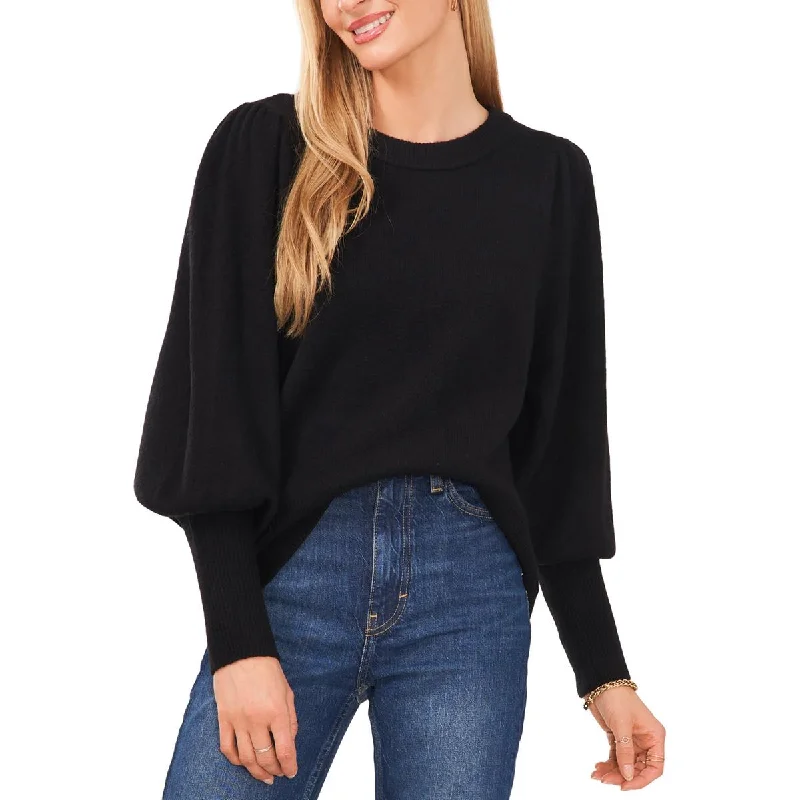 Sam and Jess Womens Knit Ribbed Trim Crewneck Sweater