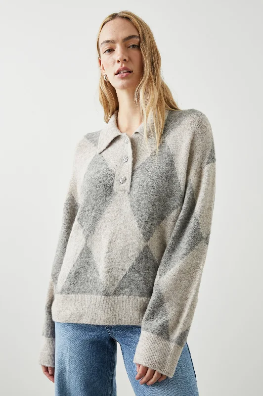 SKYE SWEATER - HEATHER ARGYLE