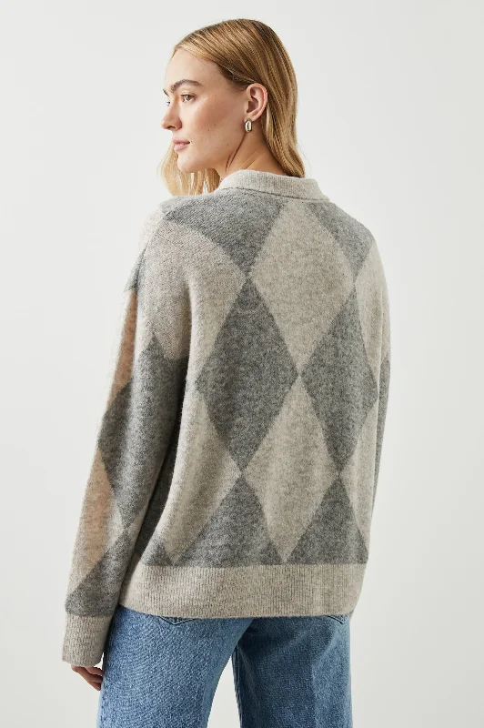 SKYE SWEATER - HEATHER ARGYLE