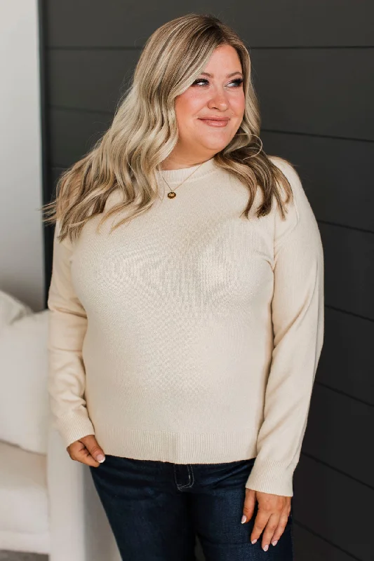 Smiles On Repeat Knit Sweater- Cream