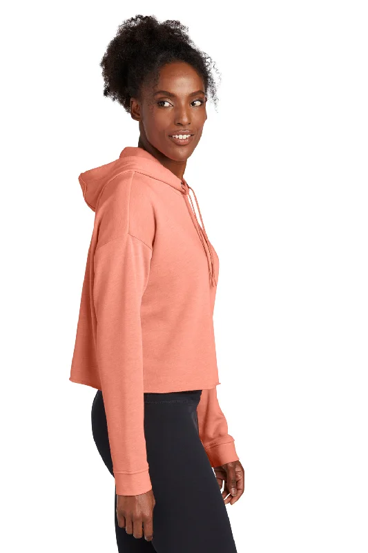 Sport-Tek Womens Moisture Wicking Fleece Crop Hooded Sweatshirt Hoodie - Heather Soft Coral