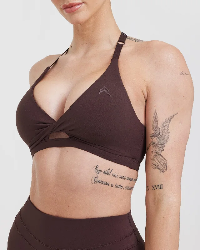 Unified Twist Sports Bra | Plum Brown