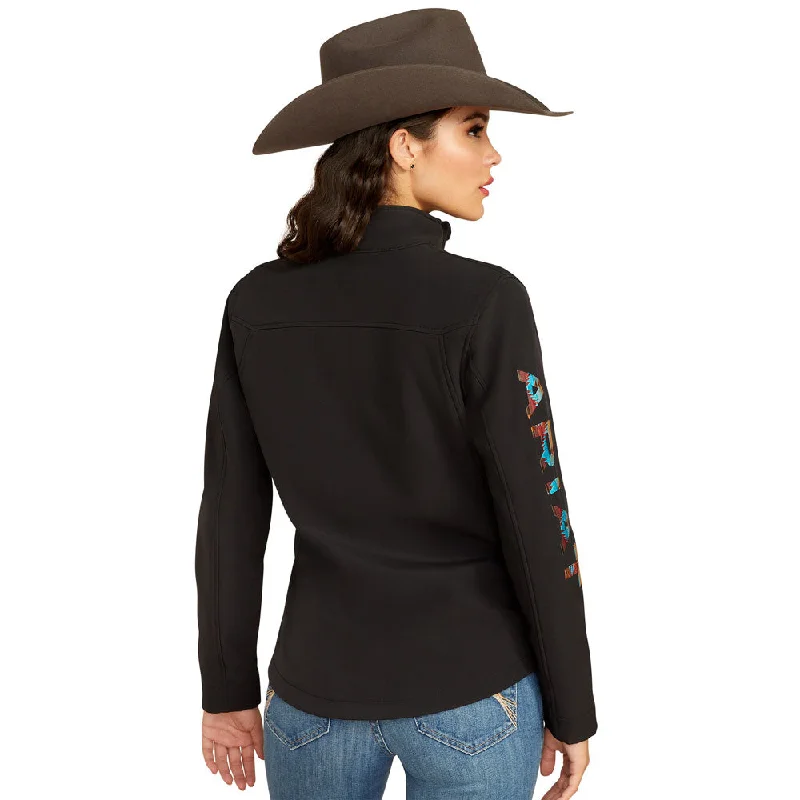 10051977 Ariat Women's New Team Softshell Jacket - Black/Serrano SW Print