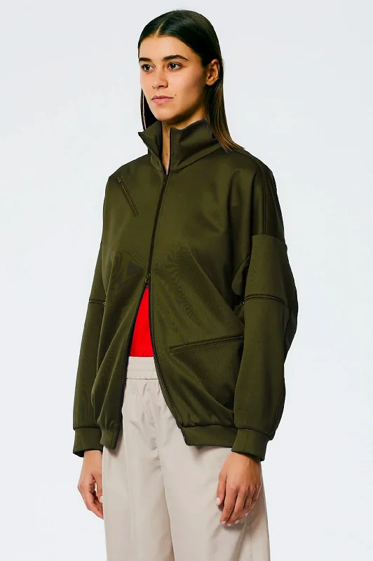 Active Knit Zipper Track Jacket in Wood