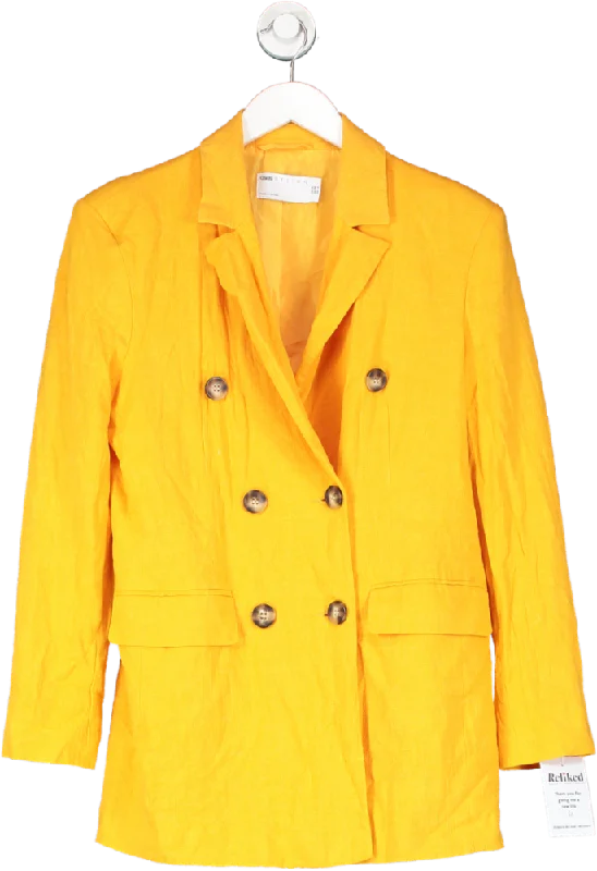 ASOS Orange Viscose And Linen Blend Blazer UK 10