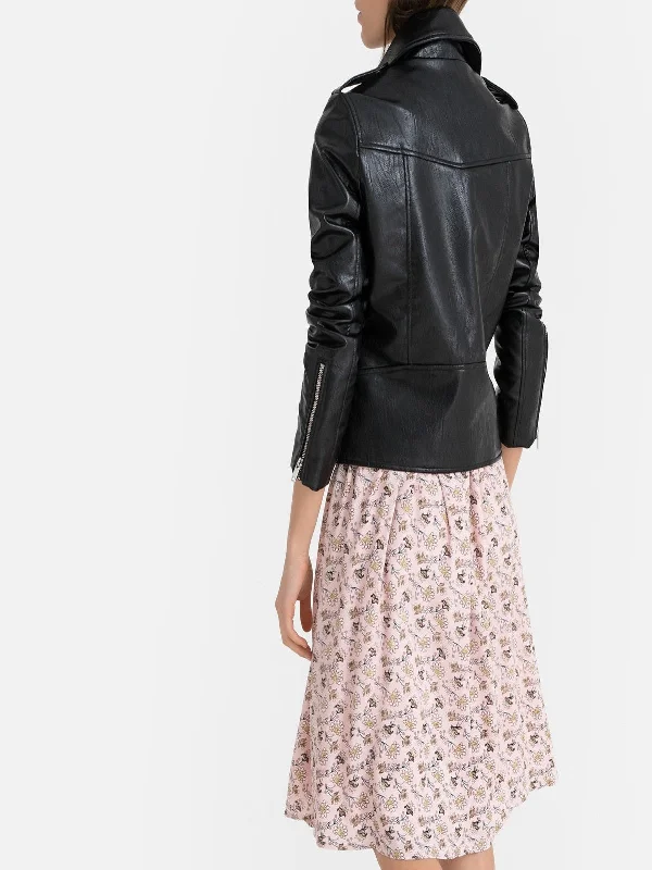 asymmetrical Women Blaack Leather Jacket - Boneshia