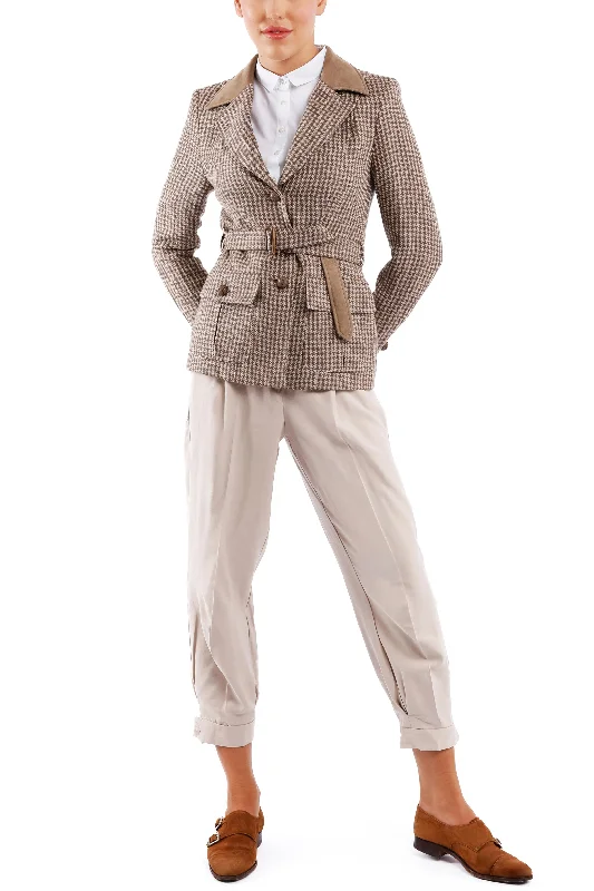 Belted blazer from Pepita-Linen in beige-brown