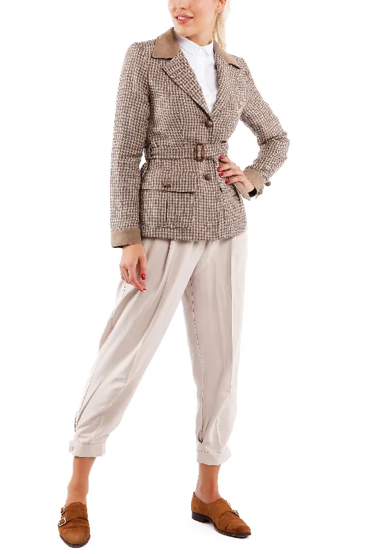 Belted blazer from Pepita-Linen in beige-brown