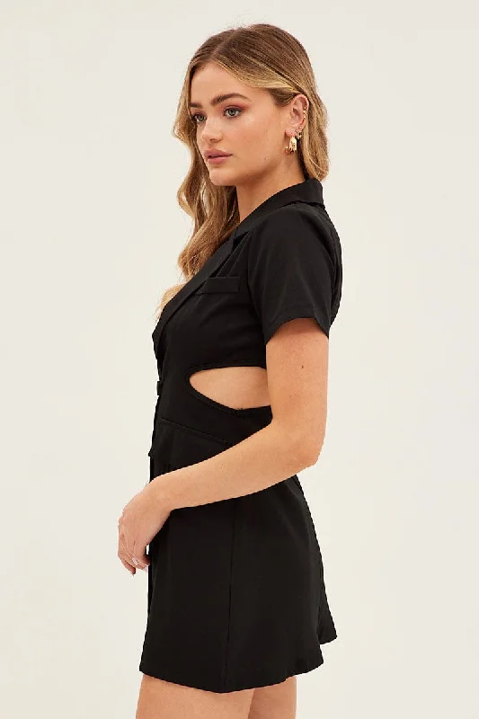 Black Cut Out Blazer Dress