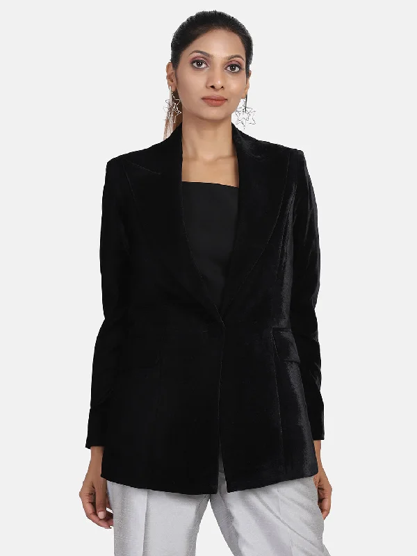 Velvet Blazer - Black