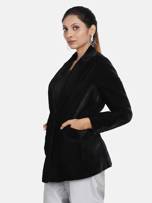 Velvet Blazer - Black