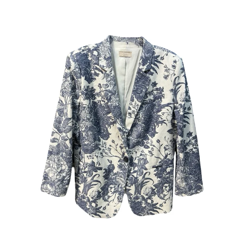 Blue & White Blazer Loft, Size 14