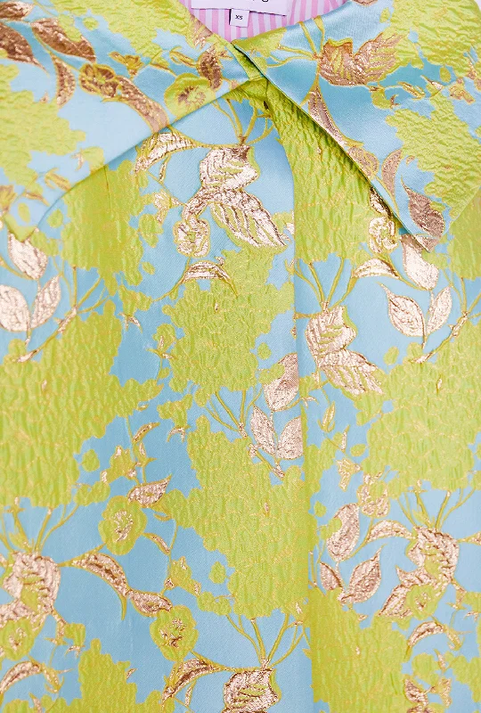 Car Coat - Chartreuse Brocade