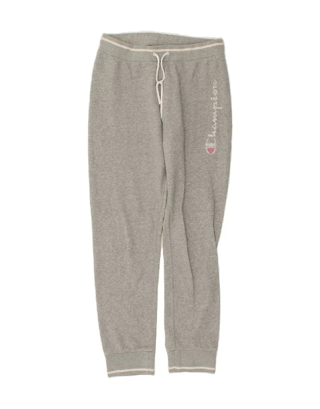 CHAMPION Womens Heritage Fit Tracksuit Trousers Joggers UK 16 Large Grey