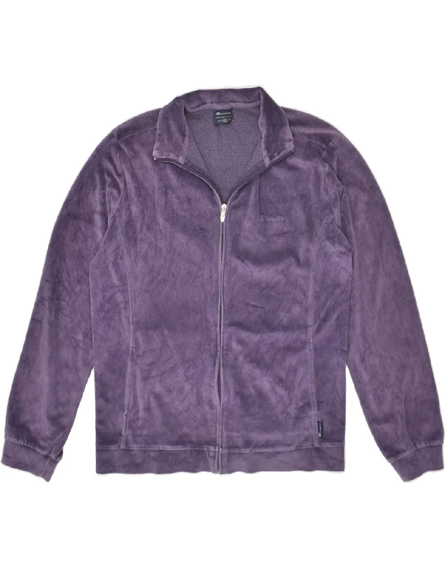 CHAMPION Womens Tracksuit Top Jacket UK 20 2XL Purple Polyester