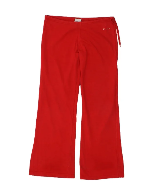 CHAMPION Womens Tracksuit Trousers UK 14 Medium Red Cotton