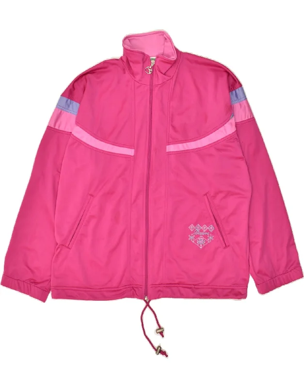 DIADORA Womens Tracksuit Top Jacket UK 22 3XL Pink Polyester