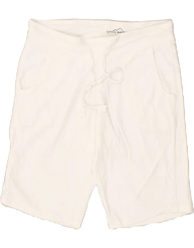 EDDIE BAUER Womens Sport Shorts UK 12 Medium White Cotton