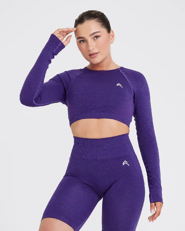 Effortless Seamless Long Sleeve Crop Top | Amethyst