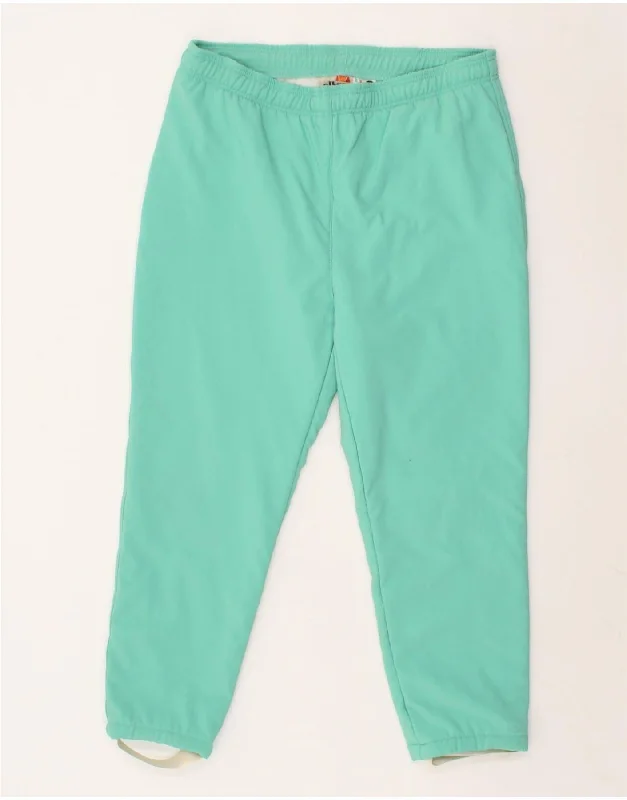 ELLESSE Womens Stirrup Windbreaker Trousers IT 40 Small Green Polyamide