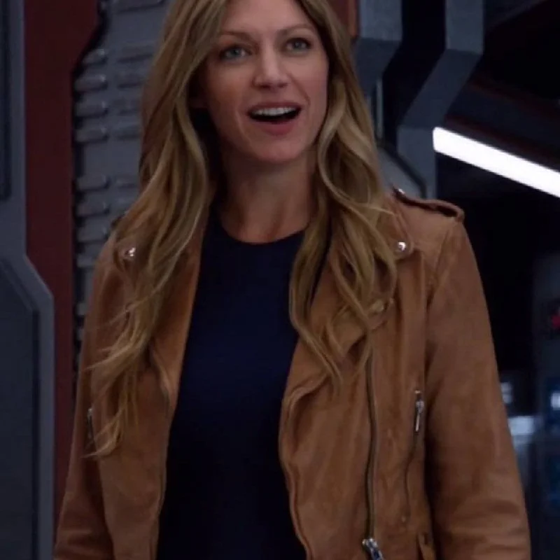 Jes Macallan Brown Leather Biker Jacket