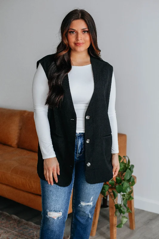 Kourtney Oversized Vest - Black