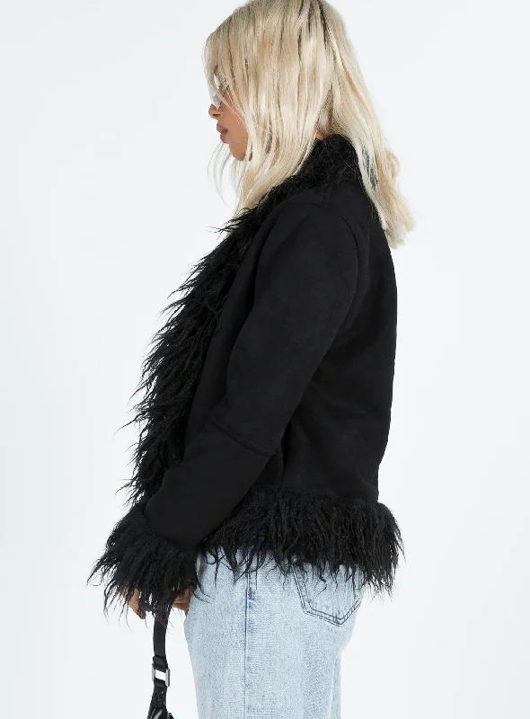 Lowden Faux Fur Jacket Black