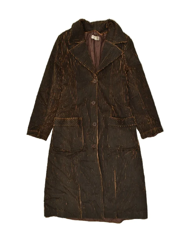 MANTANI DONNA Womens Corduroy Coat UK 18 XL Brown Cotton