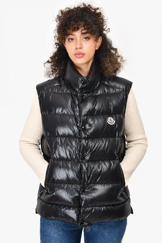 Moncler Black Down Puffer Vest Size 4 Mens