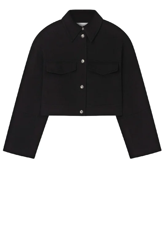 Nanushka Kalare Cropped Wool Jacket - Black