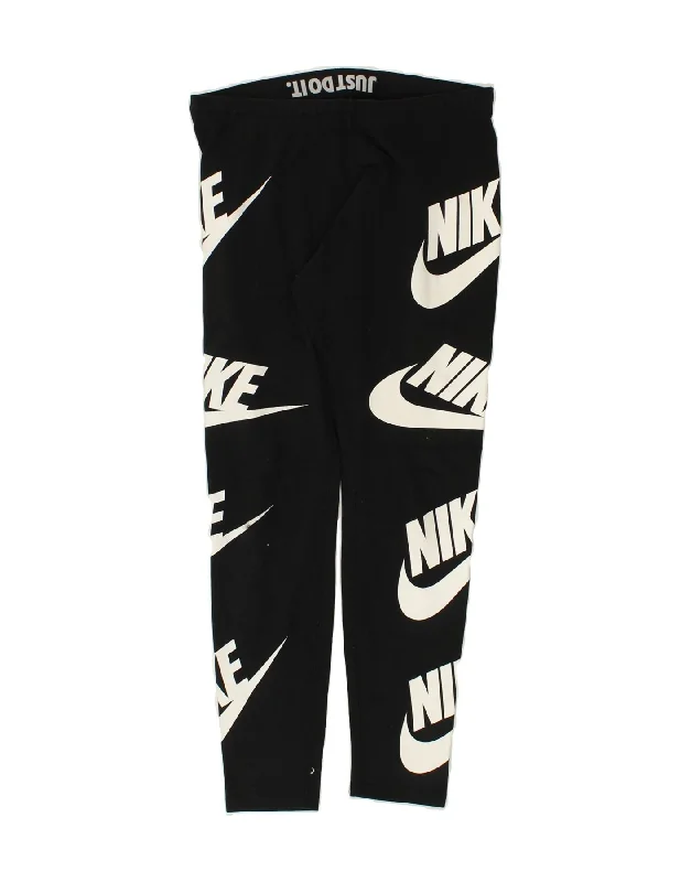 NIKE Womens Graphic Tracksuit Trousers UK 14 Large Black