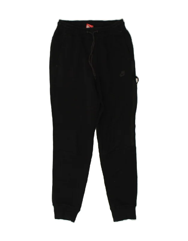 NIKE Womens Tracksuit Trousers Joggers UK 10 Small Black Cotton