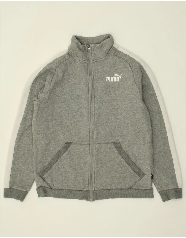 PUMA Womens Tracksuit Top Jacket UK 10 Small Grey Colourblock Cotton