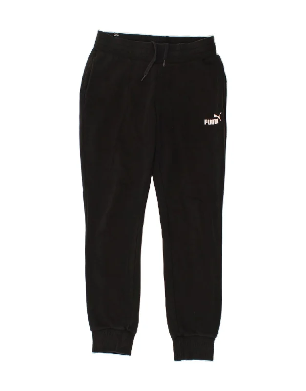 PUMA Womens Tracksuit Trousers Joggers UK 10 Small Black Cotton