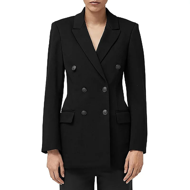 Rag & Bone Womens Warren Solid Polyester Double-Breasted Blazer