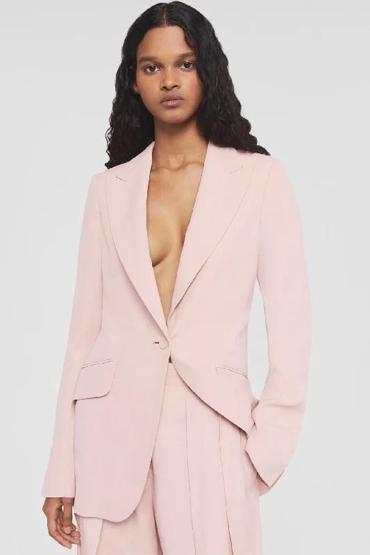 Stella McCartney Fluid Linen Single-Breasted Blazer - Rose