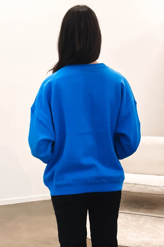 Typewriter Oversized Crew Strong Blue