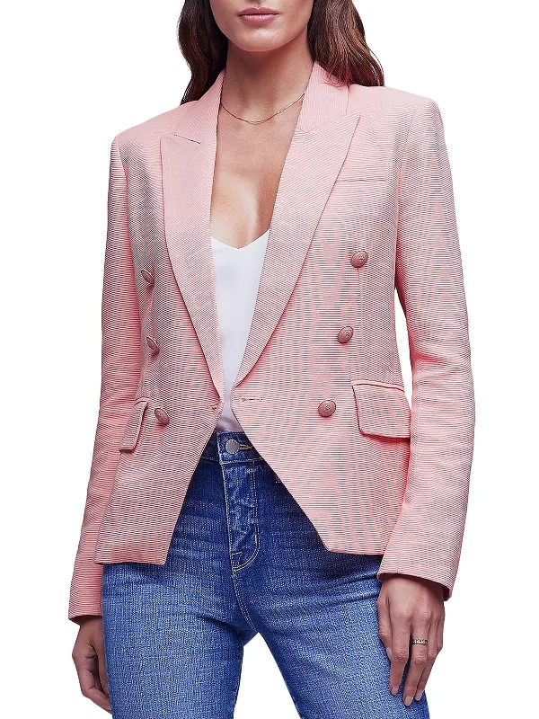 Womens Office Career Double-Breasted Blazer