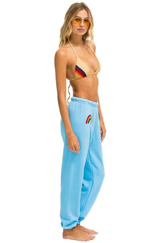 Aviator Nation Rainbow Embroidery Sweatpants Sky Blue